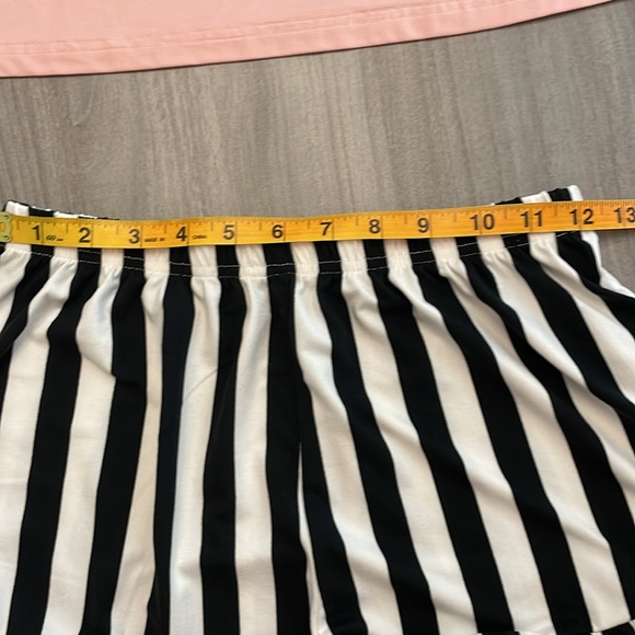 Women’s Pajama Shorts Black and White Stripe and Pink Top Let Me Sleep - Picture 9 of 12